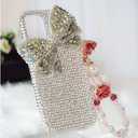 for iPhone 15 Plus 3D Glitter Sparkle Bling Case Cute Bow Silver Women Girls Kids Crystal Rhinestone Clear Protective Diamond Bumper Cover Case for iPhone 15 Plus 6.7 inch