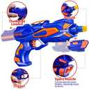 2 Pack Blaster Guns Boys Toy-with 60 Soft Foam Darts Bullets& 2 Wrist Bands-Kids Hand Gun Toys Gifts Party Supplies for 3,4,5,6,7,8,9 Years Kids