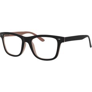 Eyekepper Readers Square Large Lenses Spring-Hinges Reading Glasses Women (Black-brown) +3.00