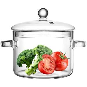 Clear Glass Safe Borosilicate Pans Simmer Pot for Stove, Potpourri Cooking Saucepan with Cover, for Soup, Milk, Baby Food,Fruit and Spices 1.5L/ 50 FL OZ,Saucepan Pots for Stove Top Small Soup Pan  Clear Glass Safe Borosilicate Pans Simmer Pot for Stove, Potpourri Cooking Saucepan with Cover, for Soup, Milk, Baby Food,Fruit and Spices 1.5L/ 50 FL OZ,Saucepan Pots for Stove Top Small Soup Pan