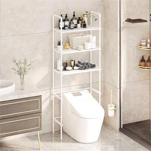 Generic Over The Toilet Storage, 58inch 3-Tier Bathroom Organizers and Storage, Bathroom Storage Shelf, Fit Most Toilets Space-Saving and Easy Assembly (White), LZ 060503