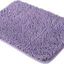 Yeaban Lavender Bathroom Rugs  Thick Chenille Bath Mats | Absorbent and Washable Bath Rug Non-Slip, Plush and Soft Rugs for Bathroom, Kitchen, Shower, Sink - 17" x 24"