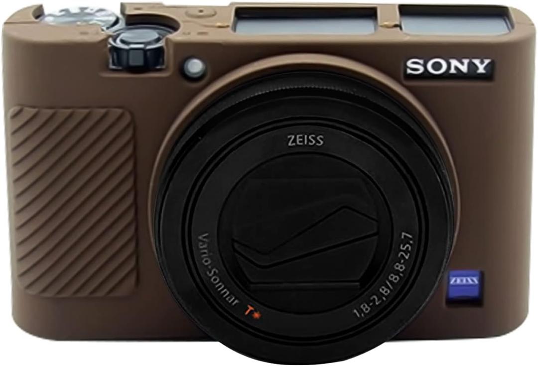 Easy Hood RX100 VII Case,Soft Silicone Protective Cover Protector Skin for Sony DSC-RX100 III RX100 V RX100 IV RX100 VII Digital Camera (Coffee) (Brown)