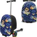 Scooter Suitcase for Kids with LED Wheels, Lightweight & Foldable Scooter Luggage for Travel, One Size