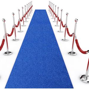 Shihanee Sequin Aisle Runner for Wedding Glitter Rug with Carpet Tape Sparkly Prom Outdoor Floor Birthday Carpet Runner for Ceremony Event Graduation Party(2 x 15 ft,Blue)