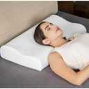 Memory Foam Contour Cervical Pillow for Neck Support  Ergonomic Orthopedic Design, Dual-Height + Cooling Washable Cover