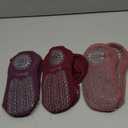 Ozaiic Pilates Socks for Women Non Slip Grip, Yoga Socks with Grippers for Barre, Hospital, Ballet, Dance, Barefoot Workout (One Size, 3 Pairs-purple/Rose Red/Bean Red)