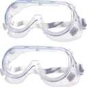 Safety Goggles Glasses Fit Over Eyeglasses Chemical Protective Splash Protection Eye Goggle For Science Eyewear (2 Pack/White Strap)