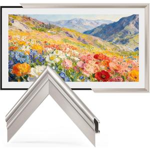TV Frames 55" Deco Only for Samsung The Frame TV and Pro TVs (Fits 2021-2026, LS03A, LS03B, LS03C, LS03D, LS03FA, LS03FW, LS03HE, LS03HW), Alloy Bezel Modern & Minimalist Styles, Easy Installation, Interchangeable Bezels for Home Decor