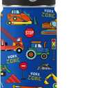 Construction Gifts for Men & Women - 16 Oz Water Bottle with Straw Lid, Stainless Steel Insulated Tumbler, Leak Proof, BPA-Free, for Boys, Travel - Truck Lovers Teen Birthday Gifts Cups(1pc)