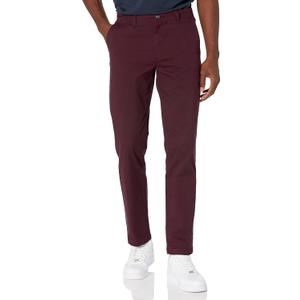Amazon Essentials Men's Straight-Fit Casual Cotton Stretch Chino Pants, Burgundy, 33W x 28L
