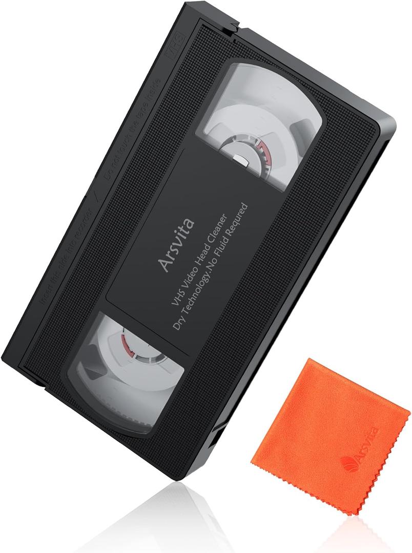 Arsvita VHS/VCR Head Cleaner, Video Head Cleaning Kit for VHS/VCR Players, Dry
