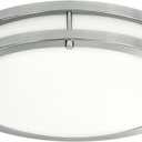 LB72170 LED Flush Mount Ceiling Light, 10 inch, 17W (120W Equivalent) Dimmable 1350lm, 4000K Cool White, Brushed Nickel Round Lighting Fixture for Kitchen, Hallway, Bathroom, Stairwell