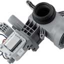 WPW10605427 W10425238 Washer Drain Pump Assembly Fit for Whirl-pool May-tag Washer Drain Pump WFW75HEFW0 WFW8540FW1 Replaces W10425238 WPW10425238 W10918044 W10605427 W10799065 by AMI PARTS