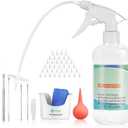 Ear Wax Removal Tool, Ear Cleaning Kits Safe Ear Irrigation Kit Ear Flush Kit for Adults Kid, Ear Wax Washer Device Easy to Operate, Includes Basin, Syringe, Curette Kit, Towel and 40 Disposable Tips
