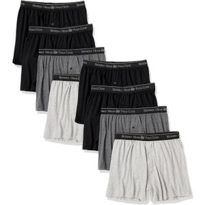 Beverly Hills Polo Club Men's 8 Pack Knit Boxer (Medium, New Black/Grey Heather/Charcoal Heather)