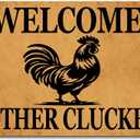 Funny Welcome Doormat Welcome Mother Cluckers Doormats for Entrance Way Indoor Monogram Colorful Doormat Personalized Non Slip Rubber Mat for Front Door Kitchen Rugs and Mats 30(L) x 18(W)
