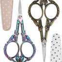 Crochet Scissors Professional Grade Shears for sewing,Craft, Artwork, Crochet,trimming,Needlework,Yarn, Handicraft DIY Tool,Thread,Beauty Hair,4.5in (Rainbow & Bronze)