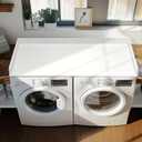 Gashell Washer Dryer Countertop, 27.5" x 54" Bamboo Washer and Dryer Countertop for Laundry Room Organization(White)