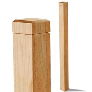 CroBlissful 3.5" x 3.5" x 48" Solid Red Oak Stair Newel Post with a Single Groove Notched Newel Wood Balusters for Staircase Interior Railing Newels for Stair Handrails