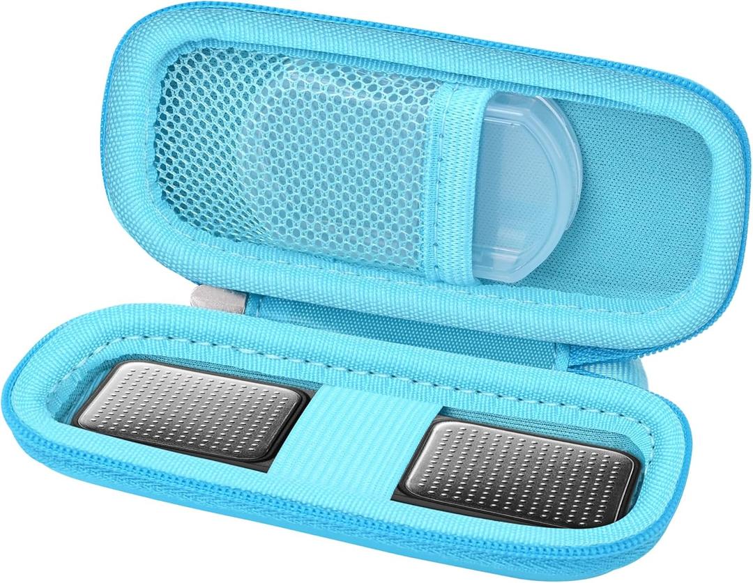 2 x Heart Rate Monitor Case KardiaMobile EKG Monitor 1L 6L, Portable Hard EVA Kardia Mobile Case with Climbing Clip, Protective KardiaMobile EKG Organizer (BLUE)