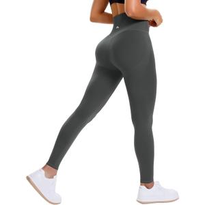 Women's Butt Lifting Leggings Hidden Scrunch Butt Lifting Leggings Seamless High Waisted Workout Yoga Pants (Black, L)