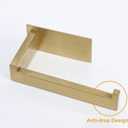 Toilet Paper Holder, Self Adhesive Tissue Holder Stainless Steel Rustproof Paper Roll Holder, No Drilling Easy to Install, Toilet Paper Rack Suitable for Office, Bathroom (Brushed Gold)