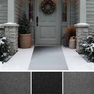 iCustomRug Entryway Door Mat  3x6ft Grey, Indoor/Outdoor, Non-Slip Rubber Backing, Low-Profile All-Weather Carpet, Non-Shedding & Easy Care, Entryway Mat Ideal for High Traffic Areas