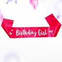 Birthday Girl Sash for Women Foil Letter for Women 21st 30th 40th 50th 60th Gifts Red and Silver Birthday Party Decorations and Supplies