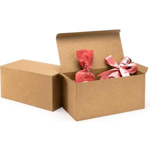 ValBox Gift Boxes 9x4.5x4.5 Inches 12 Pack Brown Recycled Paper Boxes Kraft Favor Boxes for Party, Wedding, Thanksgiving, Crafting, Bridesmaid Proposal, Easy Assemble Cardboard Boxes