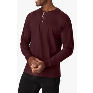 Hanes Mens T-Shirts, Men's Beefyt Henley Shirts, Men's Cotton Long Sleeve Shirts, Small