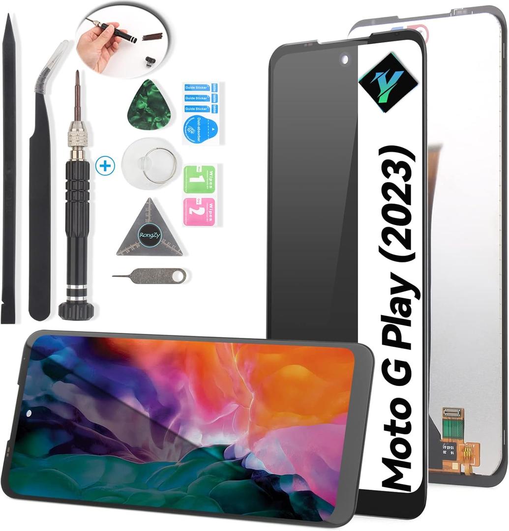 YWLRONG for Motorola Moto G Play 2023 Screen Replacement Touch Screen for Moto G Play 2023 XT2271 XT2271-5 Replacement Screen LCD Display Digitizer Assembly with Kit(Black)