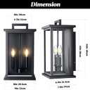 Large Outdoor Sconce Garage Lights Modern Outdoor Wall Light Exterior Wall Lantern Lights for House,Front Porch,2-Light Patio Wall Light Fixture with Thick Glass Shades E12 Waterproof 1 Pack