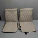 2pcs Sideless Car Seat Covers for All Seasons - Breathable Front Seats Cushions Non-Slip Bottom with Headrest Protectors - Universal Carseat Cover Fits for Most Vehicles Cars Van SUV Truck Beige