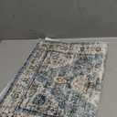 Uphome Blue Bathroom Rugs, Distressed Farmhouse Boho Bath Mat, Comfy Velvet Small Bath Rugs Non Slip Washable, Vintage Oriental Toilet Rug for Sink Shower Vanity, 18x26 inch