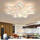 SKY ANGLE Smart Ceiling Light Fixture for Bedroom, Modern Dimmable Ceiling Lights with Remote Control 3000-6000K 90W, Flush Mount LED Chandelier for Living Room & Dining Room