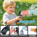 2 x EagleStone 2 Pack Revolver Bubble Guns for Kids, Swing-Out Cylinder, 8000+ Bubbles/Min, LED Light Up, 4 Bubble Solution Bottles, Outdoor Indoor Toy, Birthday Easter Gifts for Toddlers