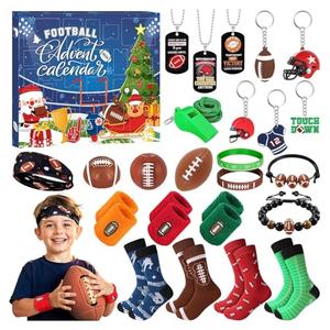 Football Advent Calendar 2025,24 Days Football Baseball Countdown Calendar for Boys Christmas Countdown Party Favor Toys for Kids Adults Xmas (Football)