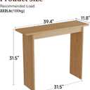 AQIMUELE Natural Console Table Thin Rubberwood Minimalist Mid-Century Style | Stable and Sturdy 11.8" D x 39.4" W x 31.5" H for Entryway/Sofa Back