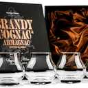 Small 8 oz Brandy, Cognac and Armagnac Tasting Glasses | Set of 4 | Professional Balloon Shaped Snifters for Nosing and Sipping Neat Liquor and Spirits | Crystal Stemless Gift Sniffers