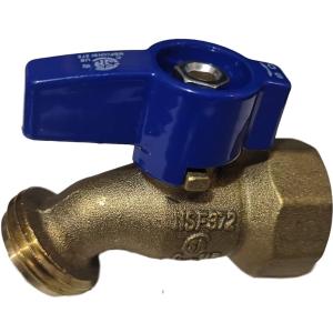 1 Piece XFITTING 3/4" Female NPT x 3/4" Garden Hose Threaded Hose Bibb No-Kink, 1/4 Turn, Brass, Water or Oil, 1 Pack (0.75 Inch)