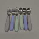 Elk and Friends Kids Silverware with Silicone Handle | Childrens Safe Flatware | Toddler Utensils | Baby Spoons + Forks | Stainless Steel Cutlery