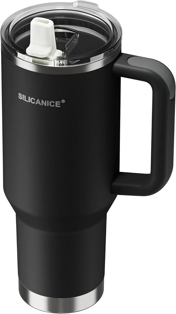 For Travel & Gym  Never Drink from a Moldy Lid Again: 40oz Hygienic Tumbler, 100% Leakproof Lid & Removable Foldable Spout. Reinforced Base, Fits Cup Holders - Black