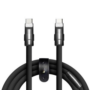 Black Chubby - Special Black Samurai Edition Durable 240W Fast Charging Cable Ultra-Thick Silicone USB C Cable for iPhone 16/15 Series iPad MacBook Galaxy Series, Type C to Type C, 0.32FT