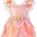 DJDLPARTY Pink Fairy dresses up costume set for Girls with Wing and Headband  4 years