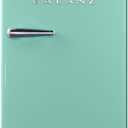 Galanz GLR25MGNR10 Retro Compact Refrigerator, Mini Fridge with Single Doors, Adjustable Mechanical Thermostat with Chiller, Green, 2.5 Cu Ft