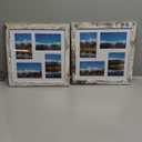 12x12 Picture Frame Set of 2, Distressed White Wood Frame with Glass Collage Frame, Display Pictures 4-4x6 With Mat or 12 x 12 Without Mat, Photo Frames Collage for Wall Hanging or Tabletop