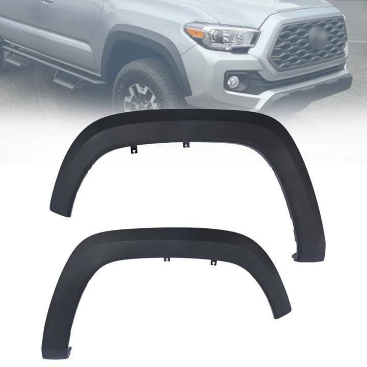 Promrmr 7587104060 7587204060 Front Fender Flares Wheel Cover Driver ＆ Passenger Side Fit for Toyota Tacoma Pickup 4-Door 2016-2023, Wheel Arch Protector Trim Opening Molding TO1290109 TO1291109