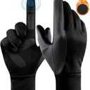 Windproof Winter Gloves Men and Women Touchscreen Full Cover Running Gloves , Gray, M