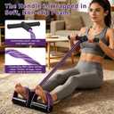 6-Tubes Tension Rope, Multifunction Elastic Yoga Pedal Puller Resistance Band, Natural Latex Tension Rope Fitness Equipment, for Abdomen, Waist, Arm, Leg Stretching Slimming Training, Purple